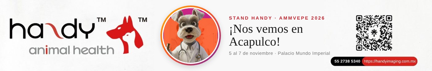 Handy Animal Health en AMMVEPE 2026 — ¡Nos vemos en Acapulco! · 55 2738 5340 · handyimaging.com.mx